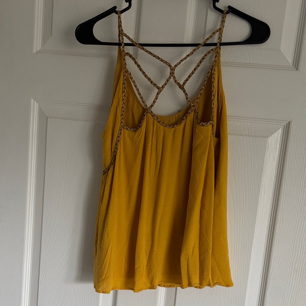 Braided Strap Mustard Cami Top - Picture 2 of 5
